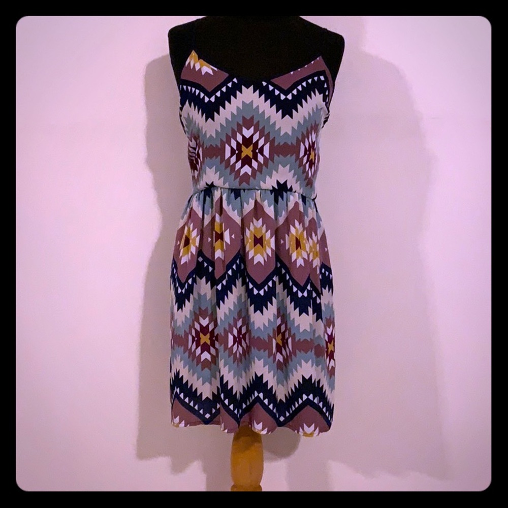 Xhilaration Tribal Print Babydoll Dress